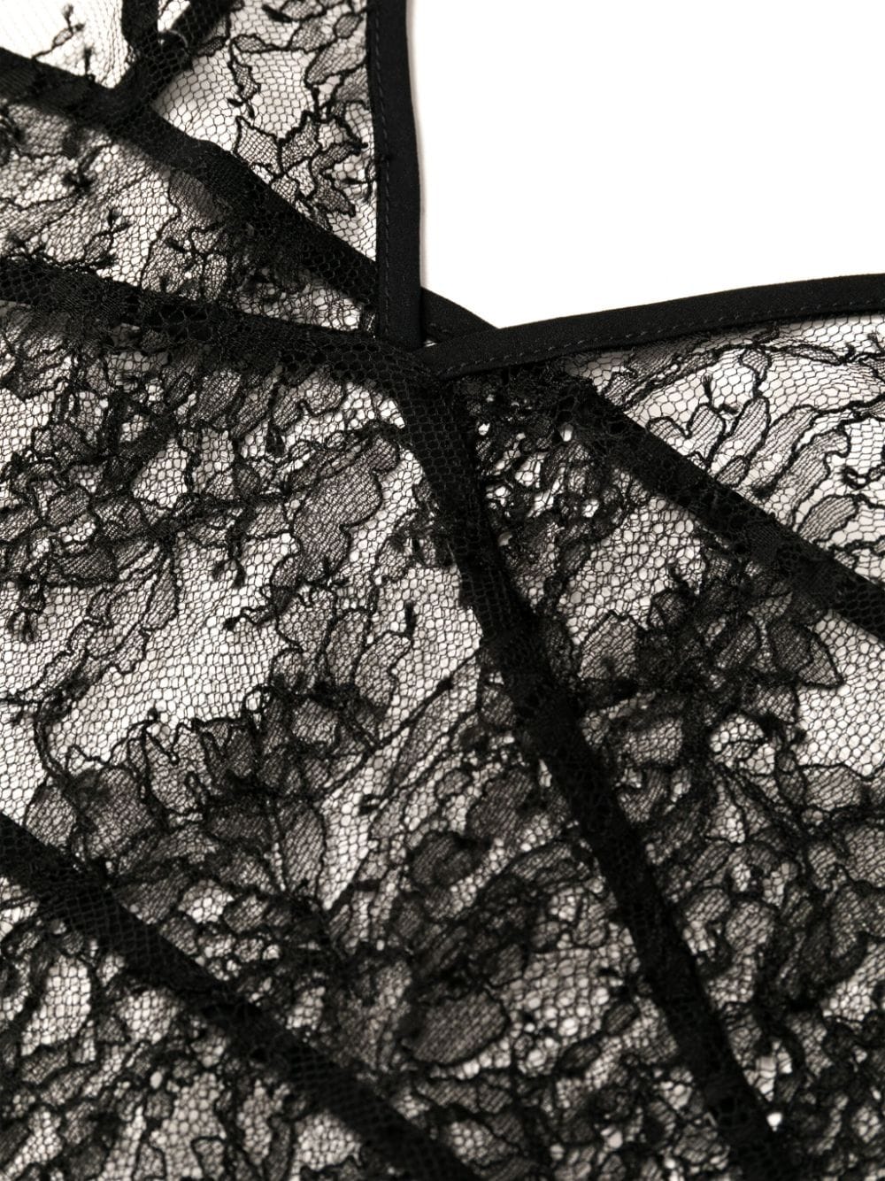 Shop Kiki De Montparnasse Floral-lace V-neck Top In Black