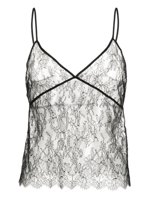 Kiki de Montparnasse floral-lace V-neck top