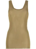 LEMAIRE ribbed silk-jersey tank top - Green