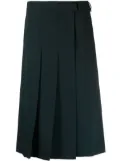 LEMAIRE pleated wool wrap skirt - Black