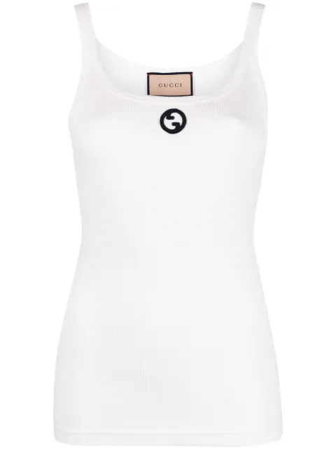 Gucci top sin mangas con logo bordado