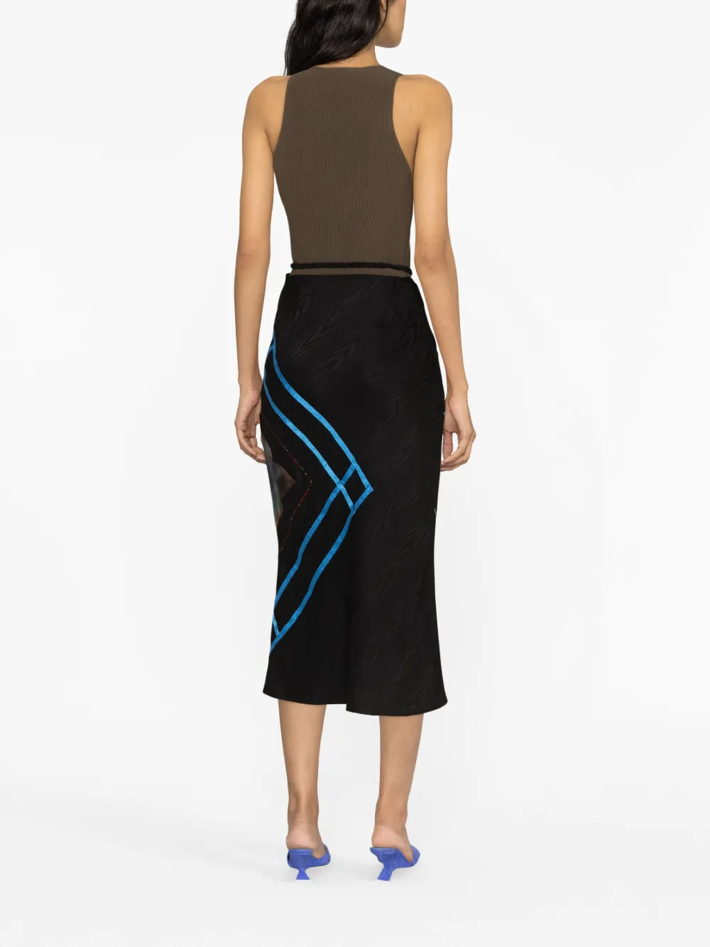 AHLUWALIA CLOVER MIDI SKIRT