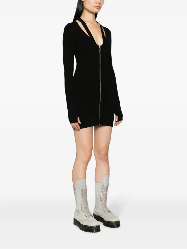 ANDREDAMO V-neck ribbed-knit Dress | Black | FARFETCH ANDREDAMO V-neck ribbed-knit Dress | Black | FARFETCH