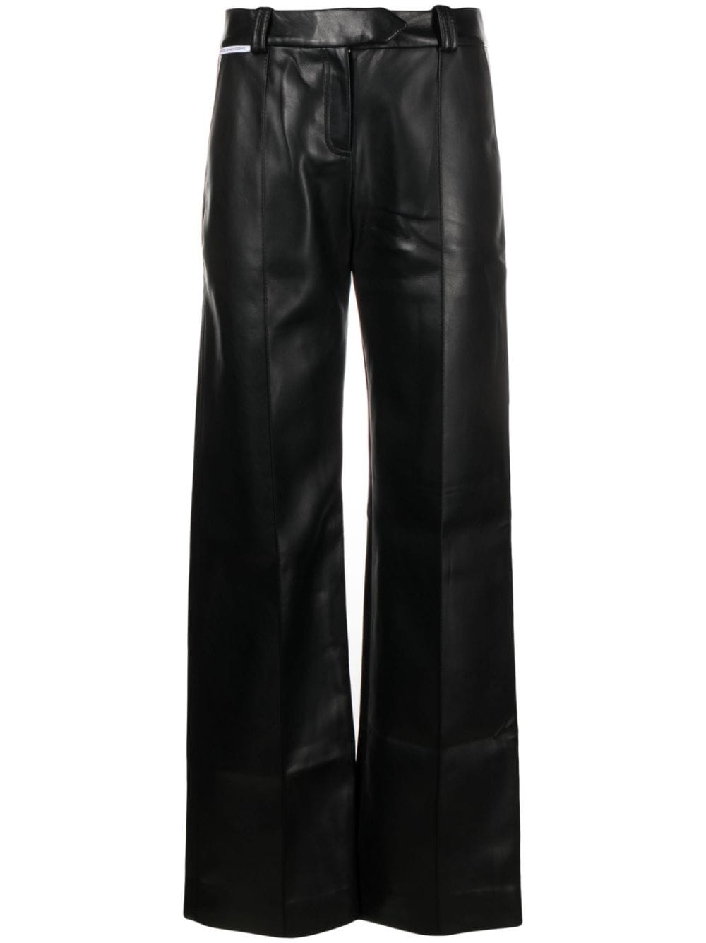 mid-rise faux-leather trousers