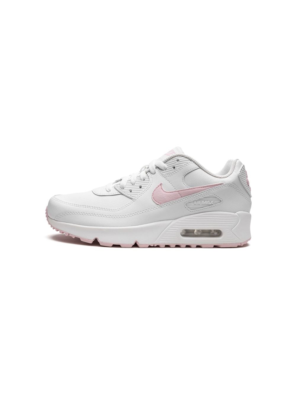 Shop Nike Air Max 90 Leather "white/pink Foam" Sneakers