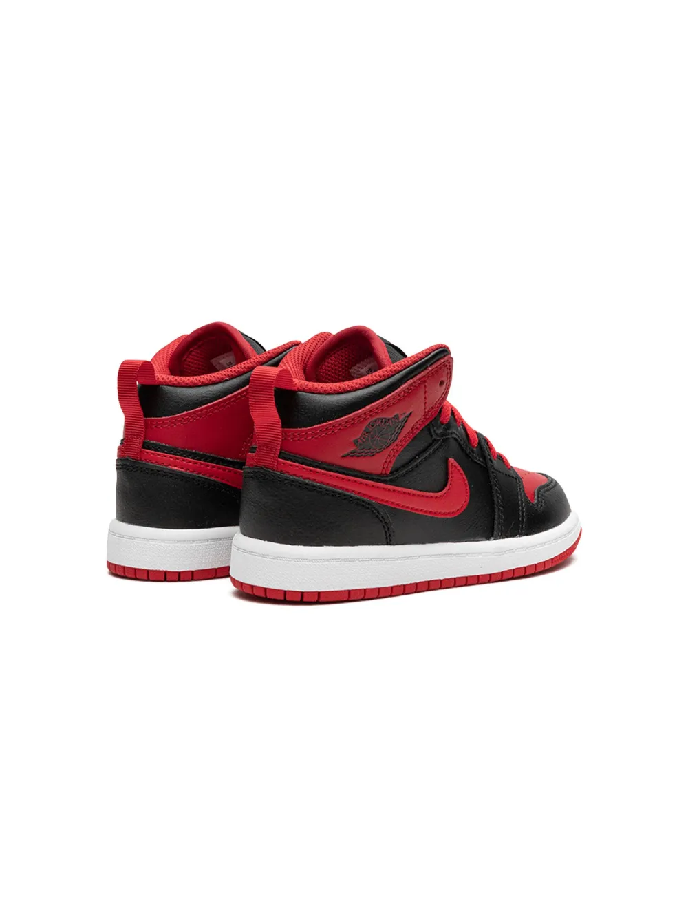  Jordan Kids 1 Mid alternate Bred Sneakers - Black 