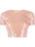 Alexander Wang sequin-embellishment cropped T-shirt - Pink