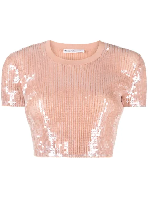 Alexander Wang sequin-embellishment cropped T-shirt