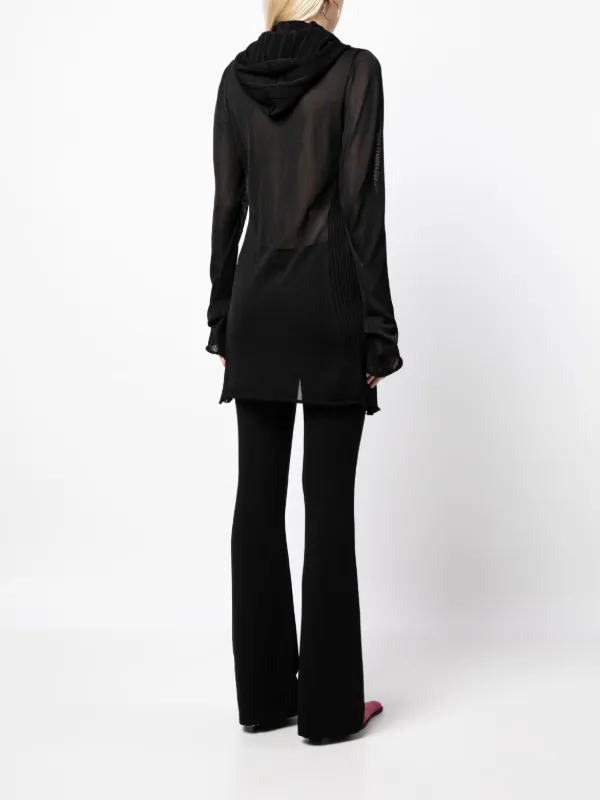 Ottolinger cut out knitted cardigan hoodie women Viscose Polyamide M Black