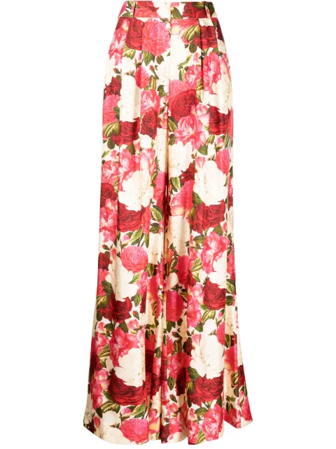 ZIMMERMANN floral-print silk palazzo trousers