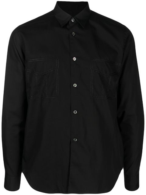 Black Comme Des Garcons pocket-detail cotton shirt Men