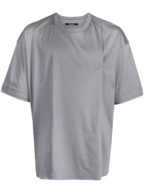 SONGZIO asymmetric embroidered-logo cotton T-shirt