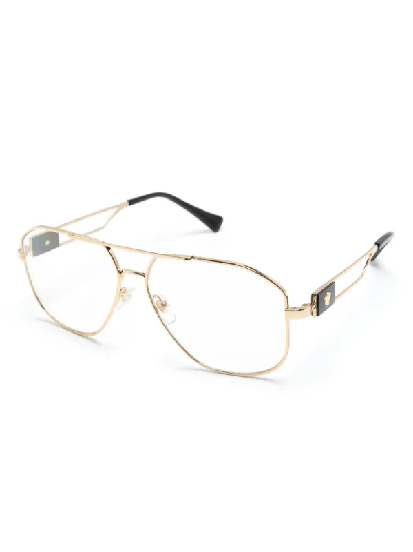 Versace Eyewear Lunettes De Vue Medusa Head à Monture Pilote Or