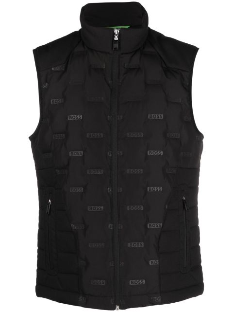 BOSS - logo-print padded gilet