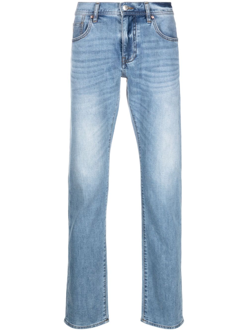 Armani Exchange logo-patch straight-leg Jeans - Farfetch