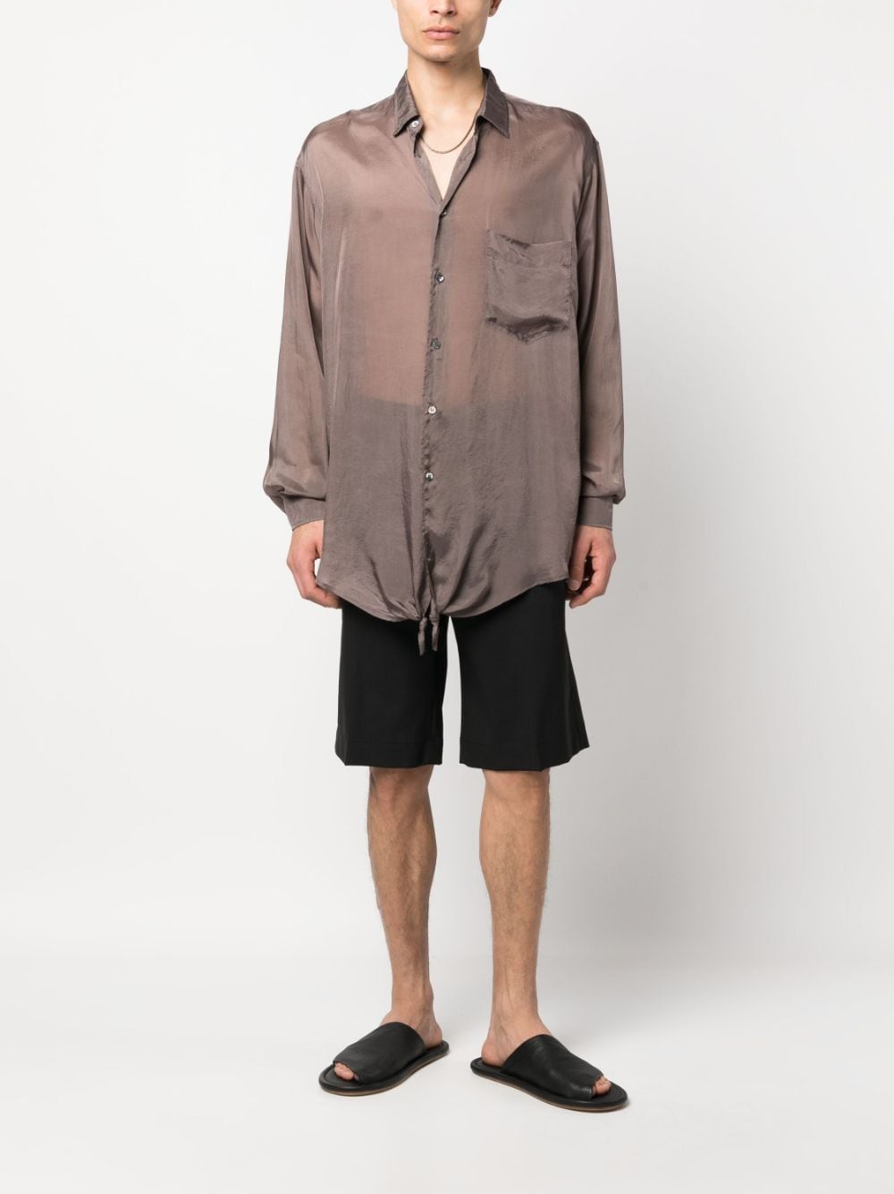 Magliano knot-detailing long-sleeve shirt - Bruin