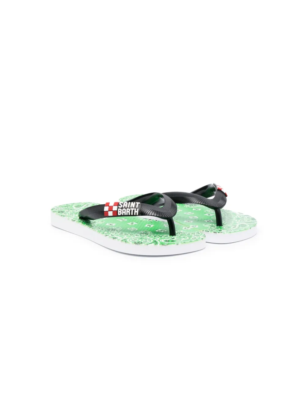 MC2 Saint Barth Kids tongs à motif cachemire - Vert