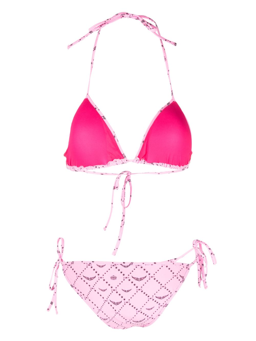 Zadig&Voltaire logo-print bikini set - Roze