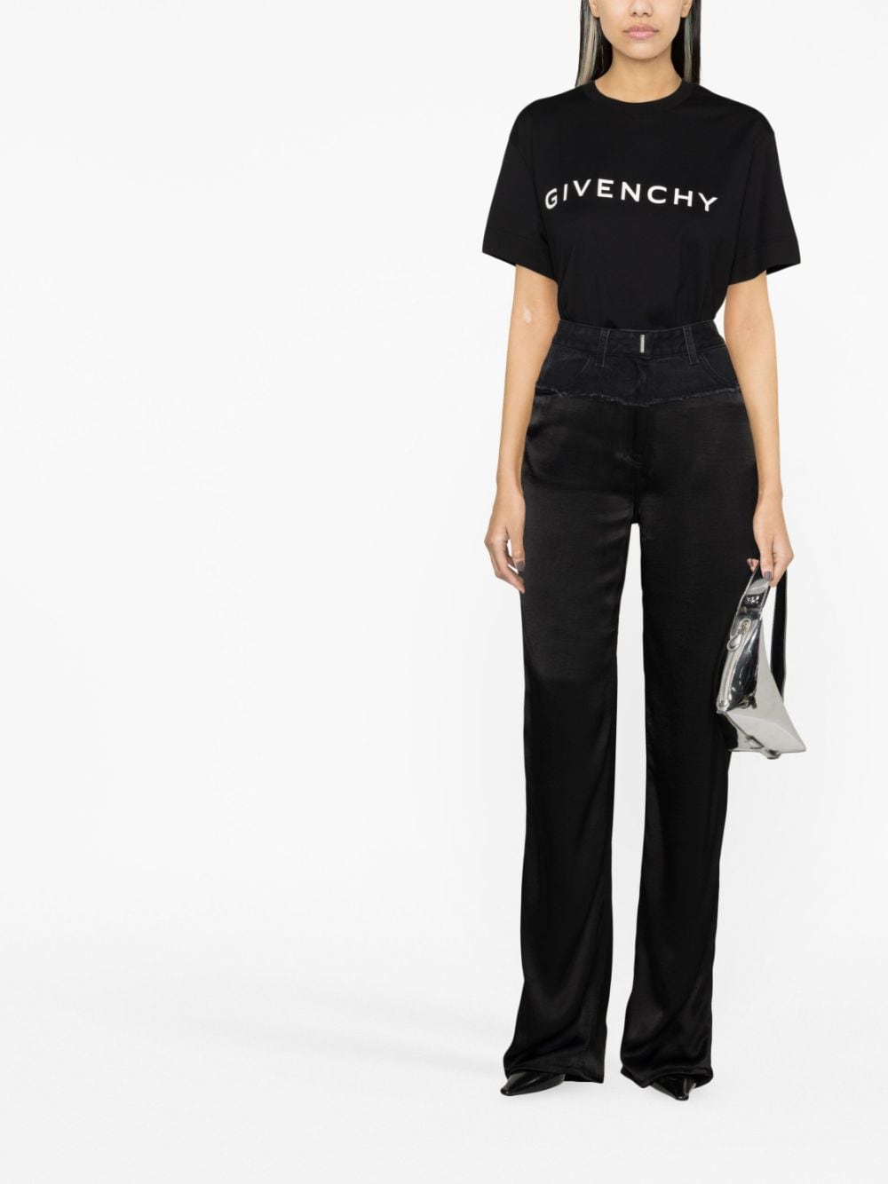 Shop Givenchy High-waisted Straight-leg Jeans In Black