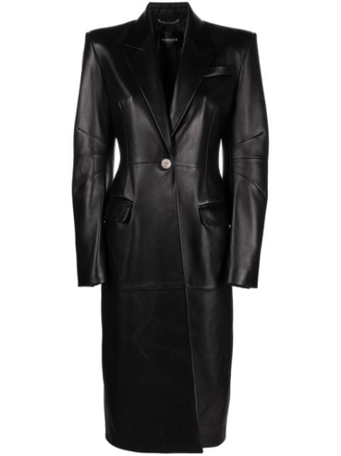 Versace leather trench coat