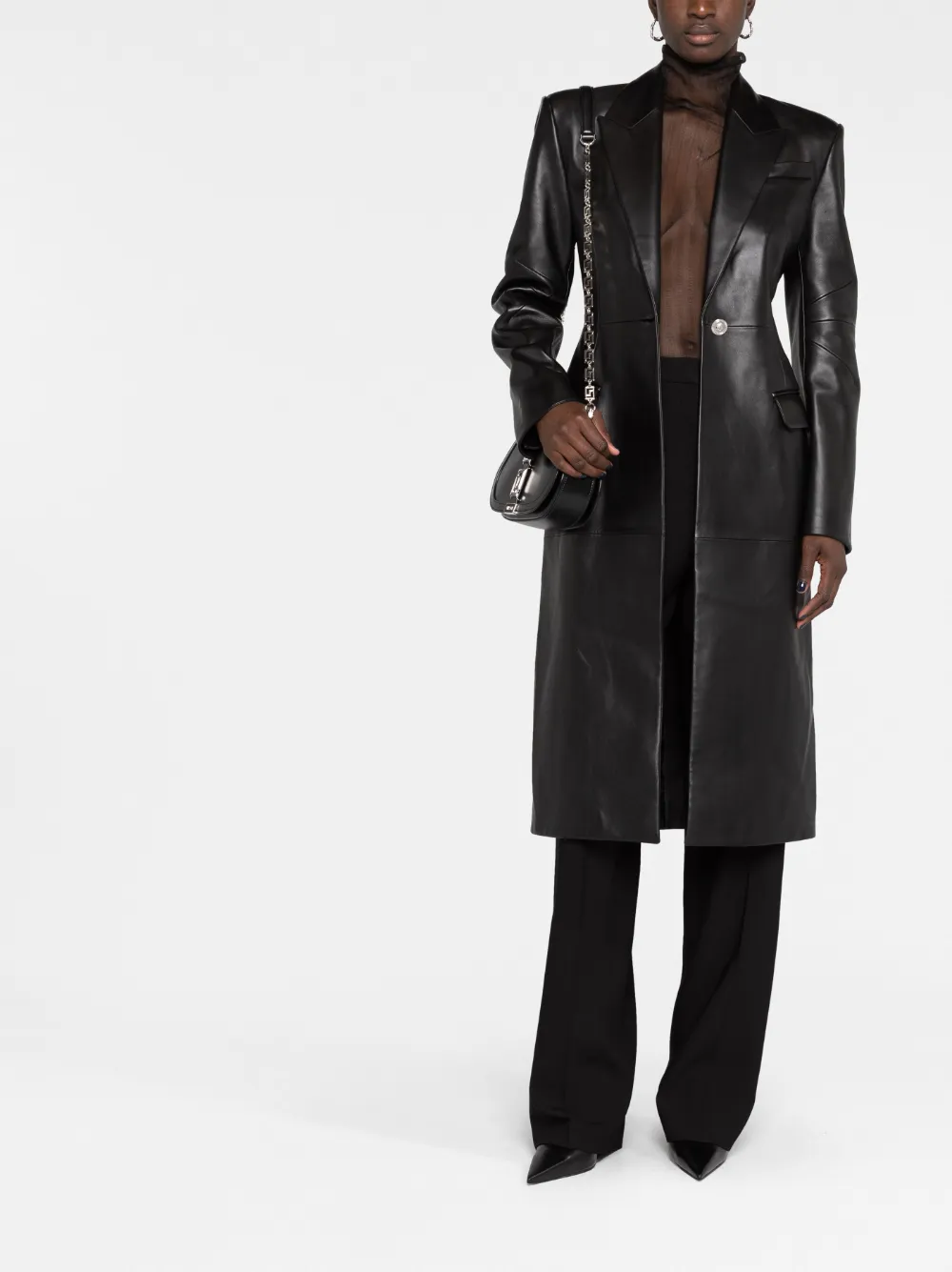 Versace Leather Trench Coat - Farfetch