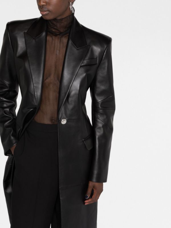 Versace best sale leather blazer