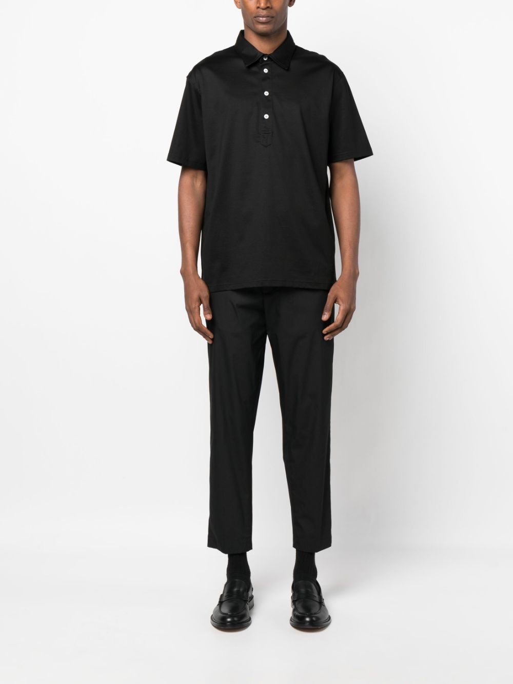 Low Brand cropped tapered trousers - Zwart