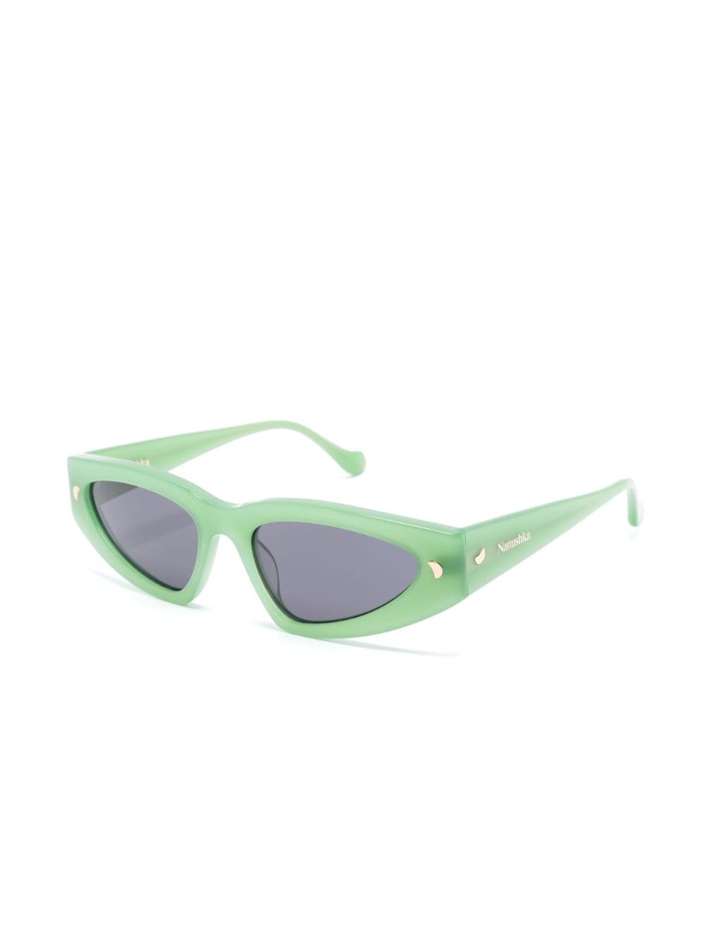 Shop Nanushka Crista D-frame Sunglasses In Green