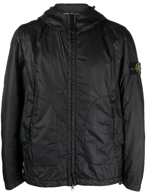 Stone Island chamarra con capucha y parche del logo