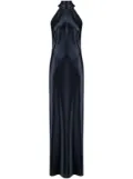 Galvan Sienna halterneck maxi dress - Blue