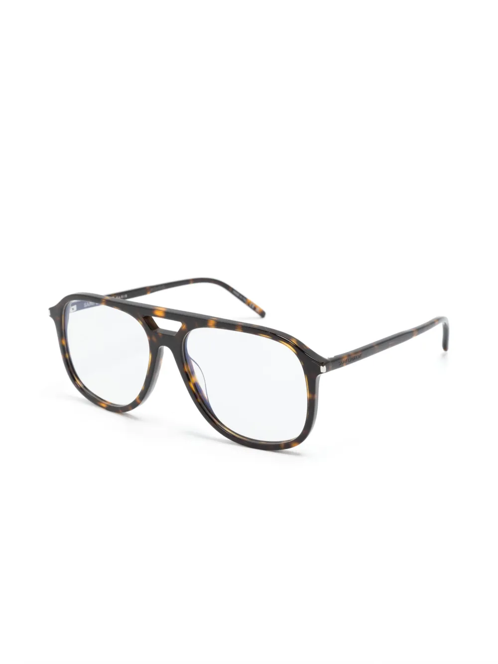 Saint Laurent Tortoiseshell Pilot-frame Glasses In Brown
