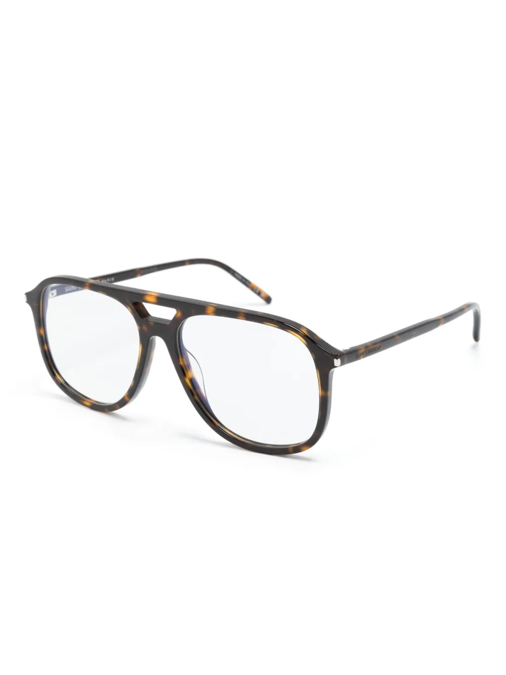 Saint Laurent Eyewear tortoiseshell-effect pilot-frame glasses | Image 2