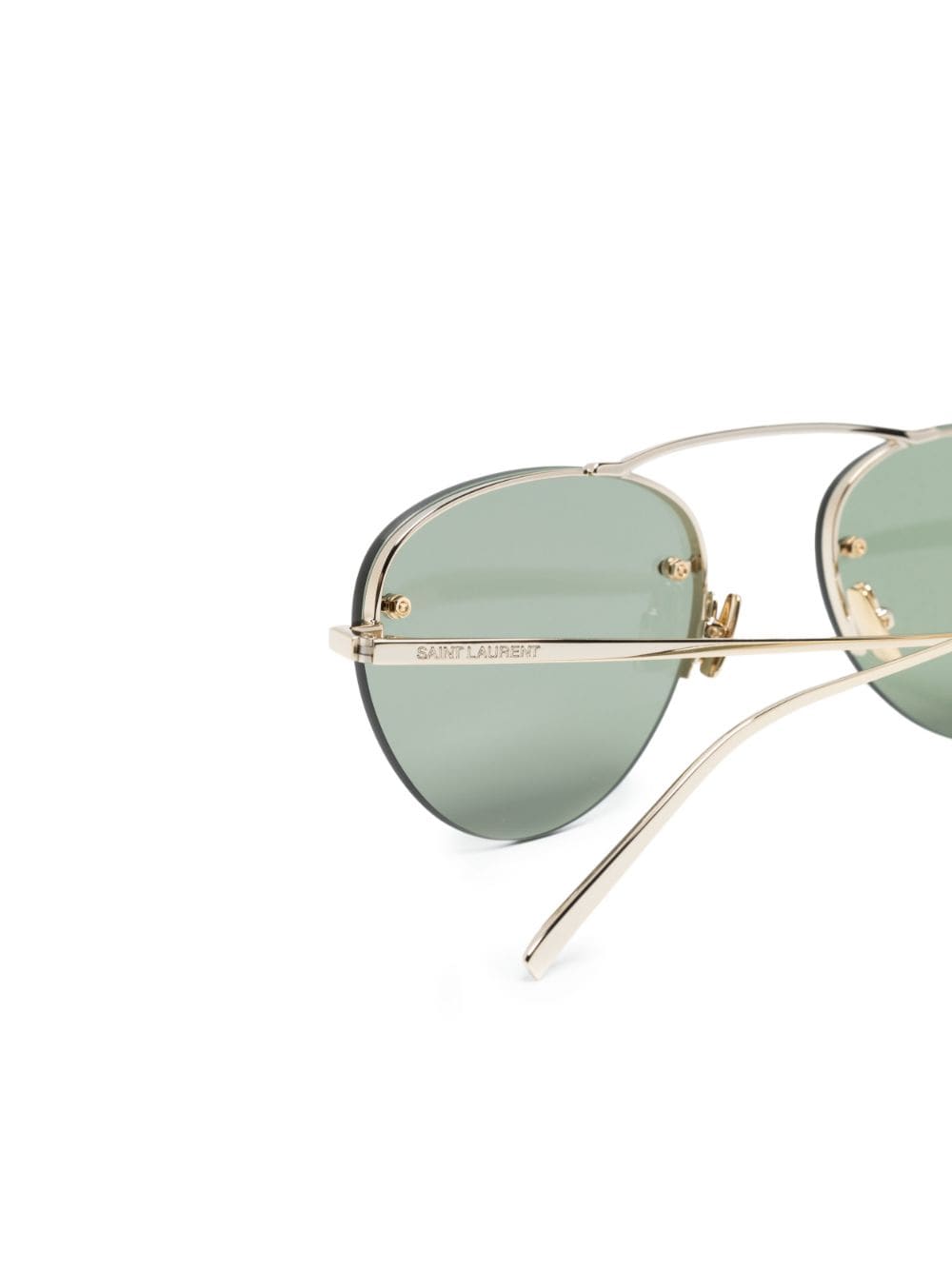 Shop Saint Laurent Sl 575 Round-frame Sunglasses In Gold
