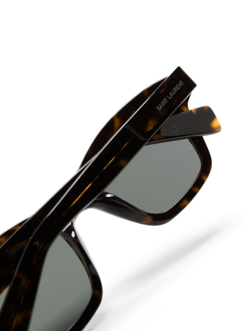 Shop Saint Laurent Sl 592 Square-frame Sunglasses In Brown