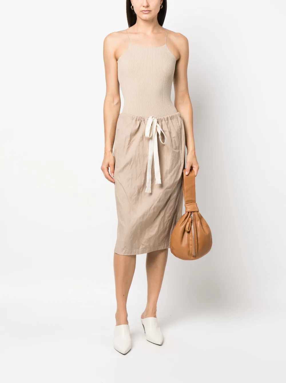 Lemaire Crinkled drawstring skirt - Bruin