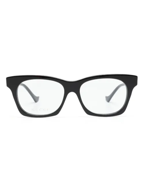 Lunettes de vue carrées à logo gravé - Gucci Eyewear - Modalova