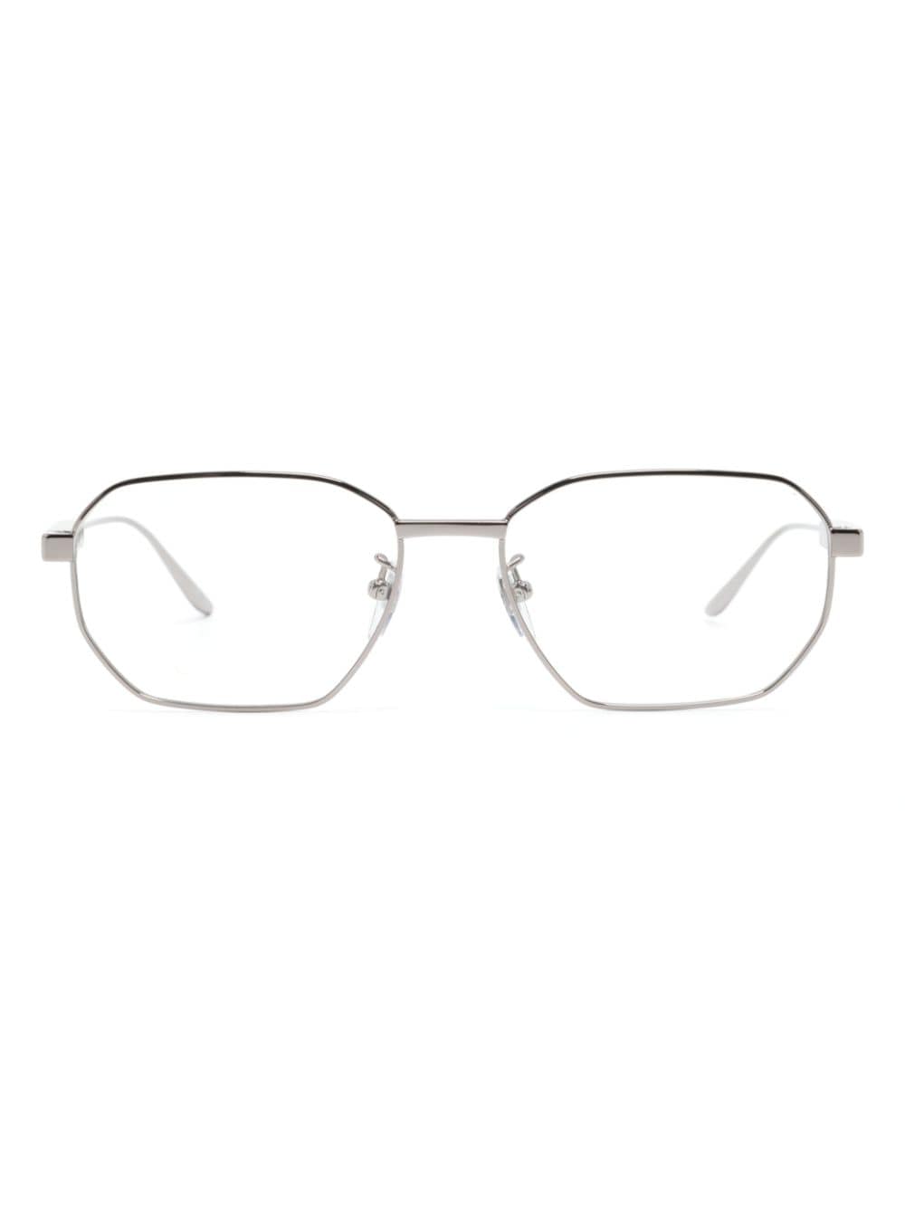 Gucci Geometric-frame Glasses In Silver