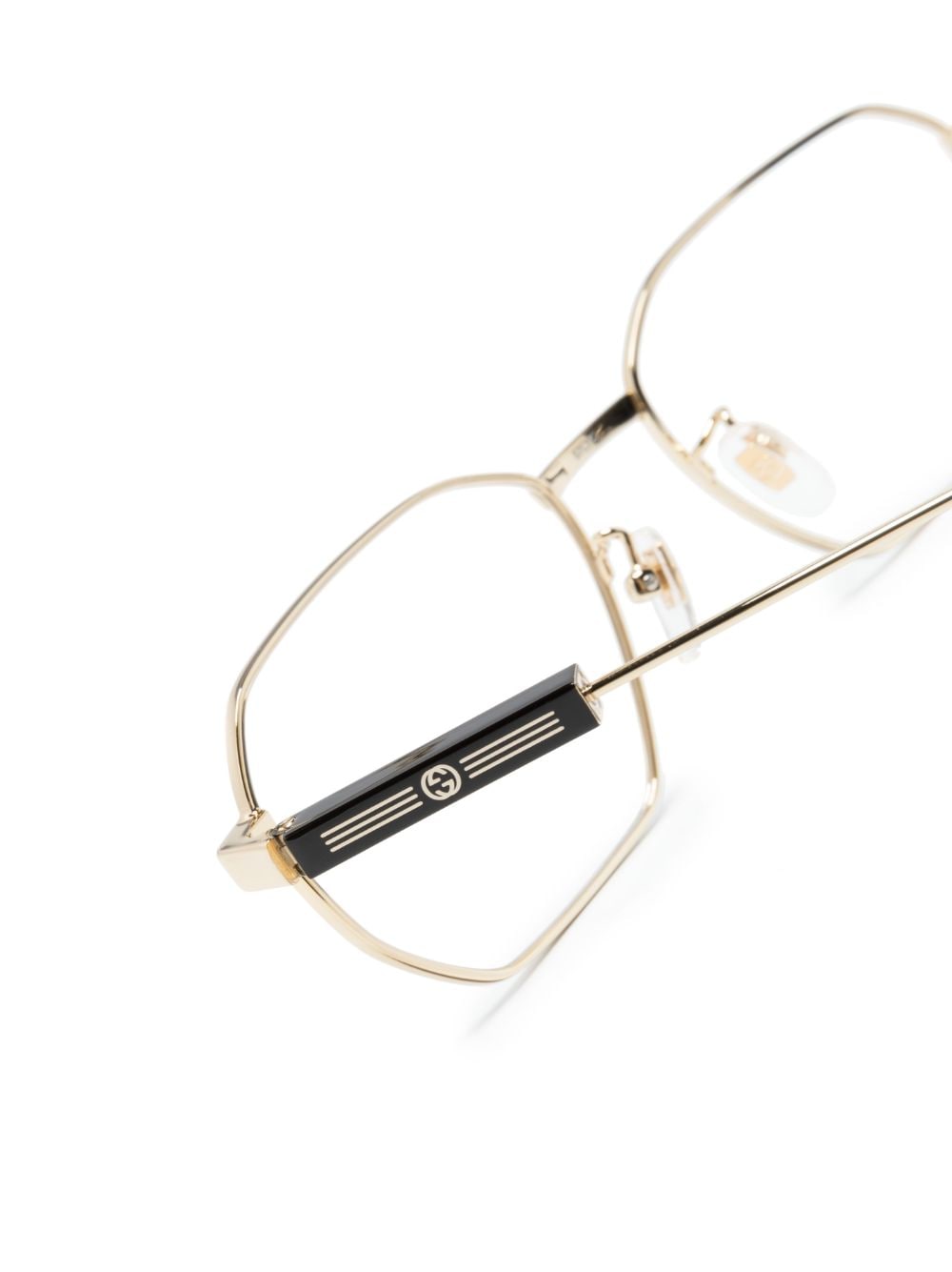 Shop Gucci Geometric-frame Glasses In Gold