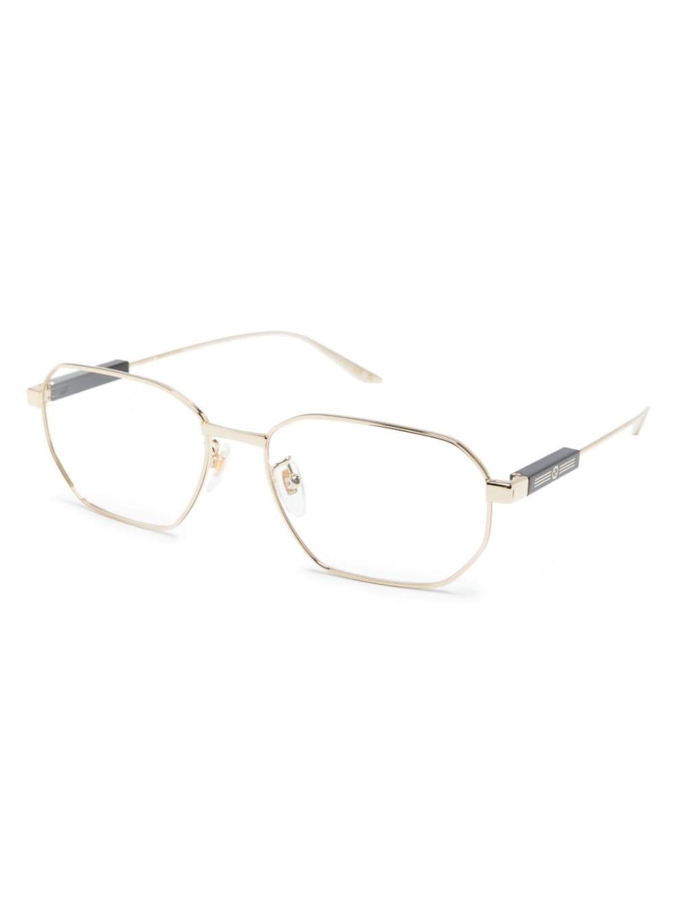 Shop Gucci Geometric-frame Glasses In Gold