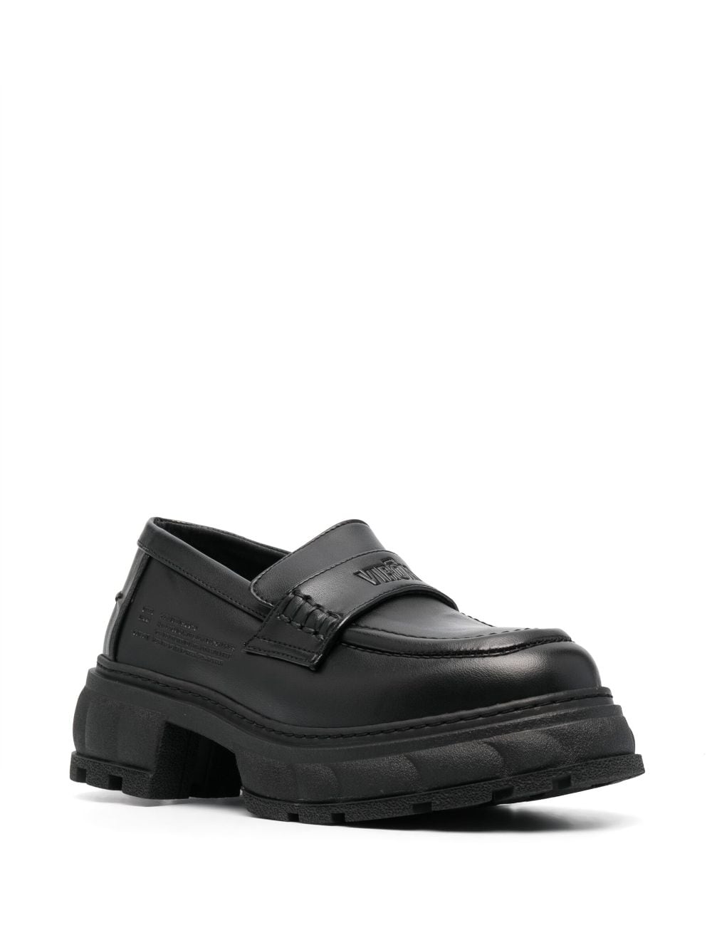 Shop Viron Quantum Apple Debossed-logo Loafers In Black