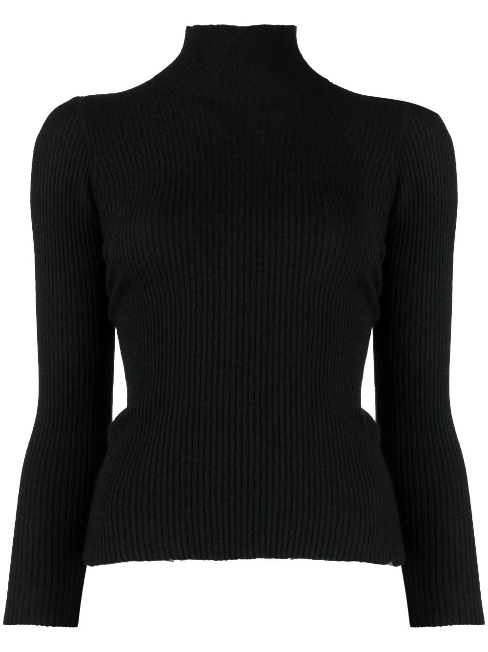 Pre-owned Chanel 1999 Stand-up Collar Cashmere Top In Black