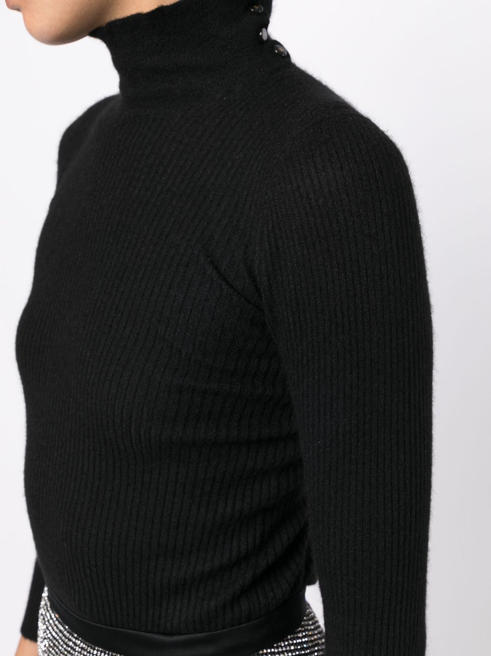 CHANEL 1999 stand-up collar cashmere top Women