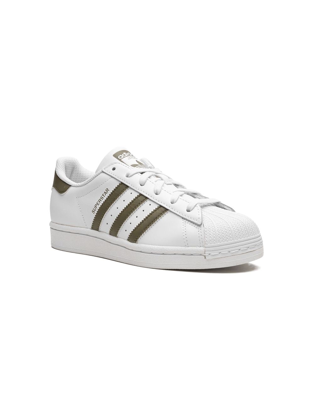 Adidas Originals Kids' Superstar 低帮运动鞋 In White/olive