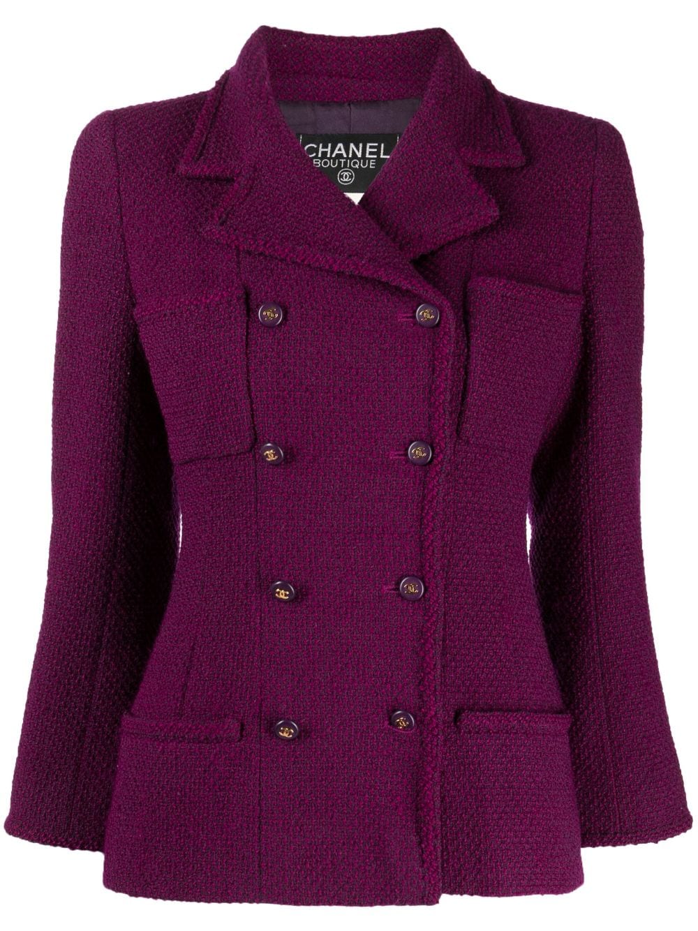 CHANEL Pre-Owned 1995 double-breasted Tweed Jacket - Farfetch