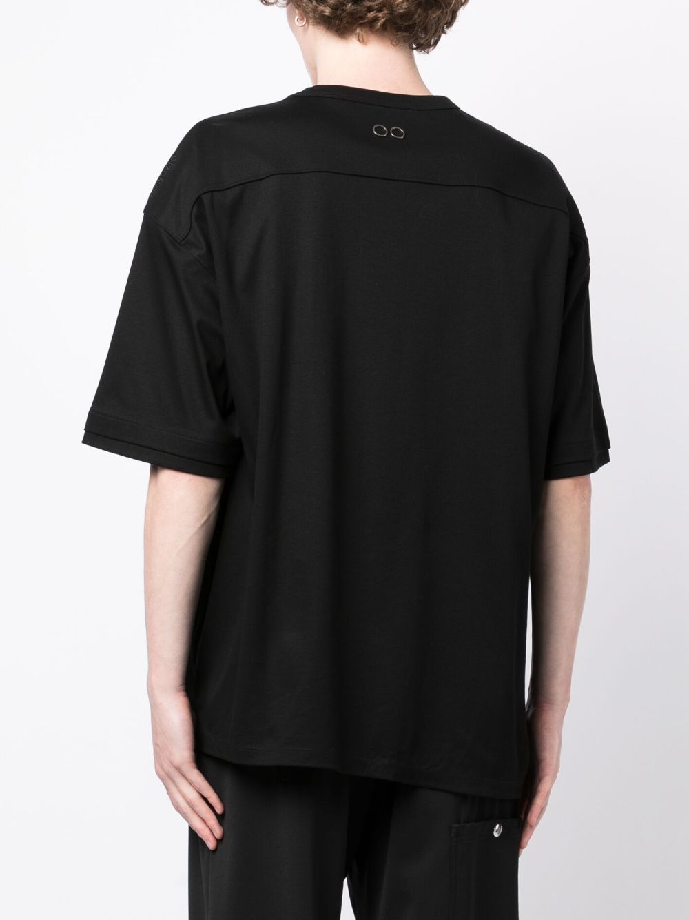 Shop Songzio Asymmetric Cotton T-shirt In Black