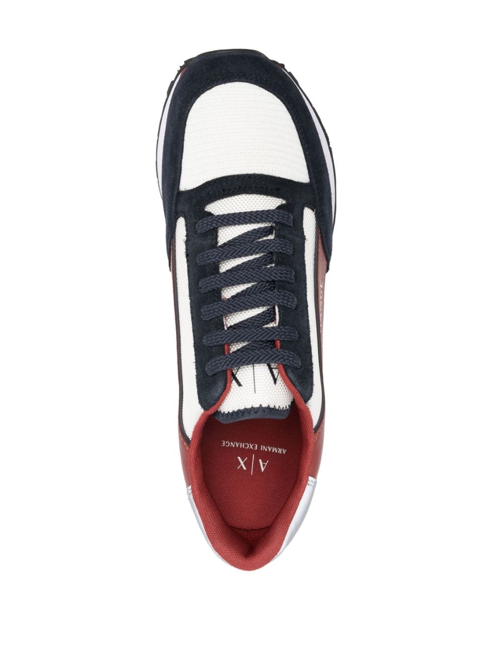 Shop Armani Exchange Panelled Low-top Sneakers In White