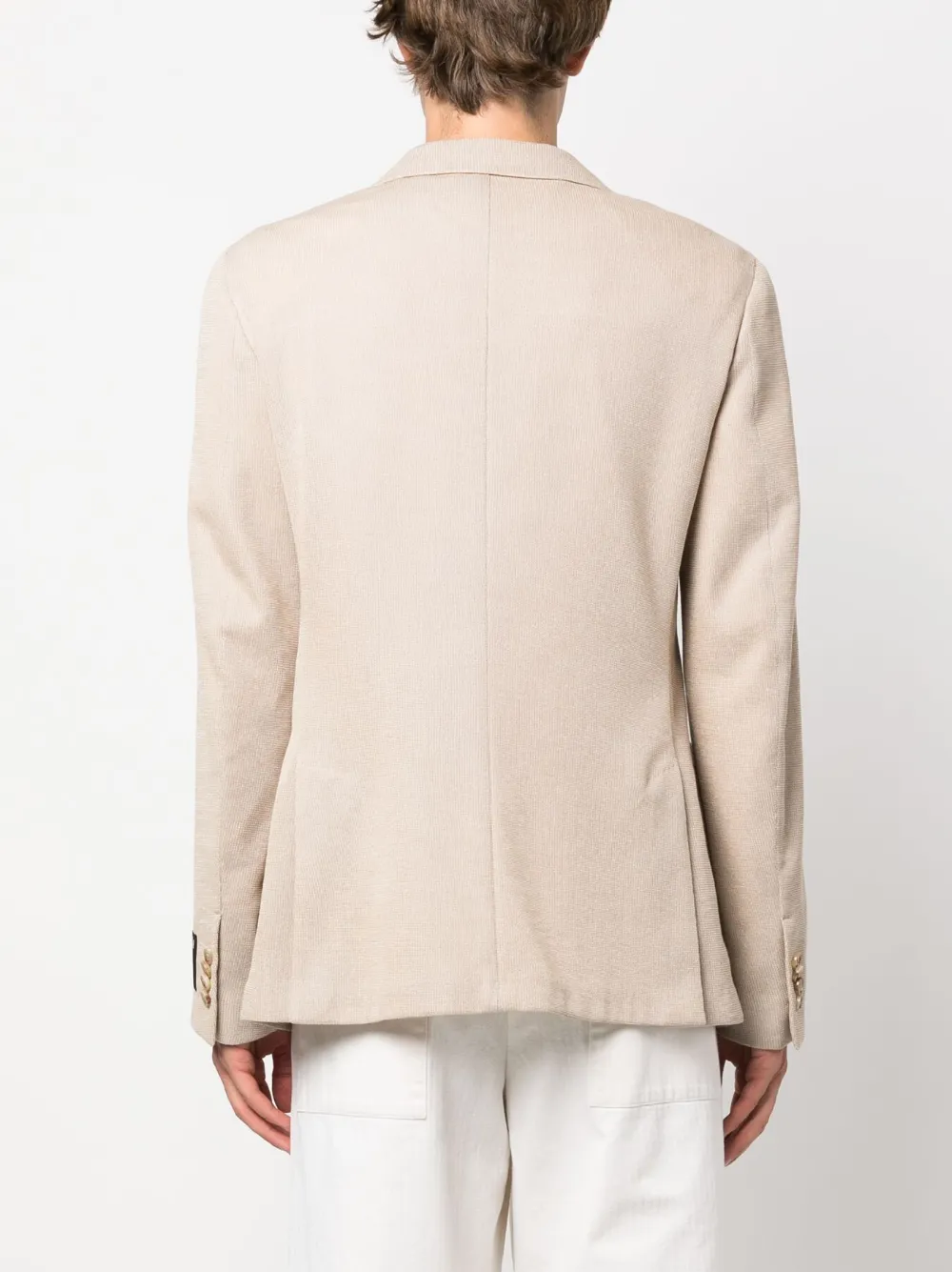 Zegna Single-breasted Cotton Jacket In Neutrals