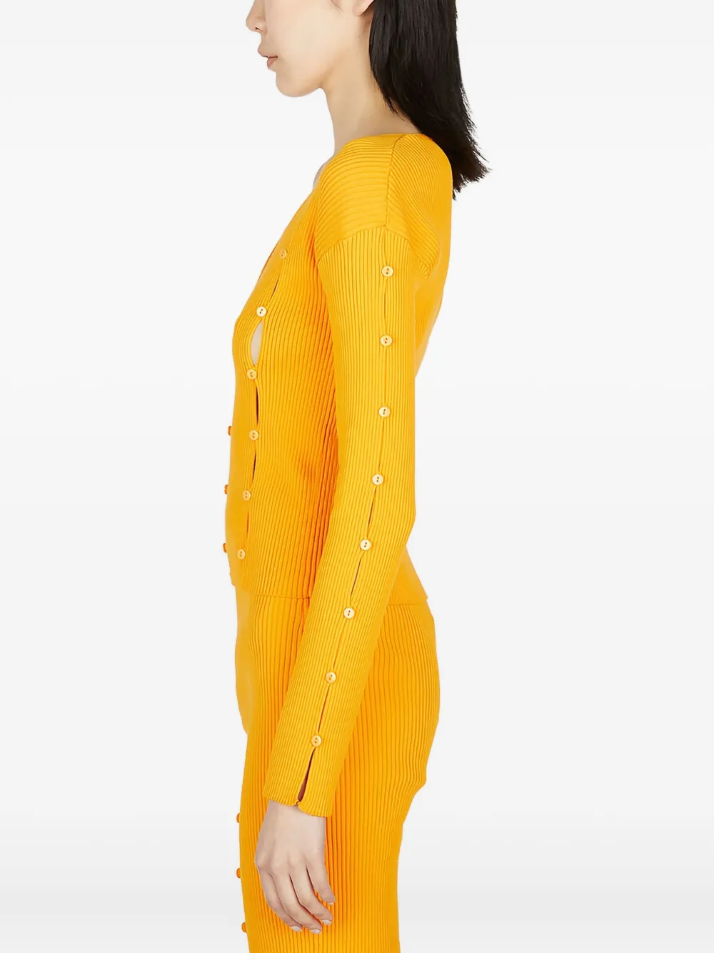 Ester Manas Ribbed-knit Cardigan In Orange