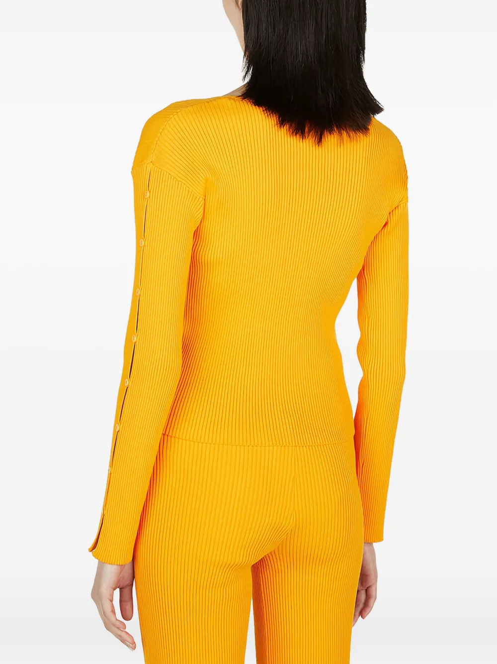 Ester Manas Ribbed-knit Cardigan In Orange