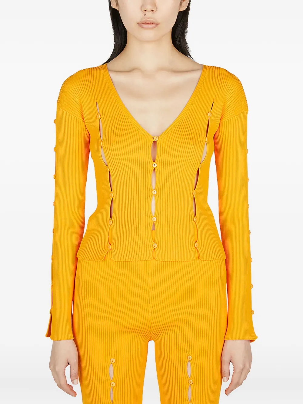ribbed-knit cardigan